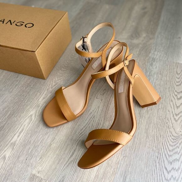 Mango Genuine Leather Sandals Heels - Picture 15 of 16